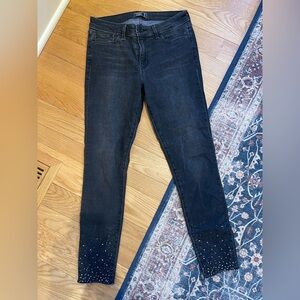 Low Rise Ankle Embellished Jeans by Abercrombie